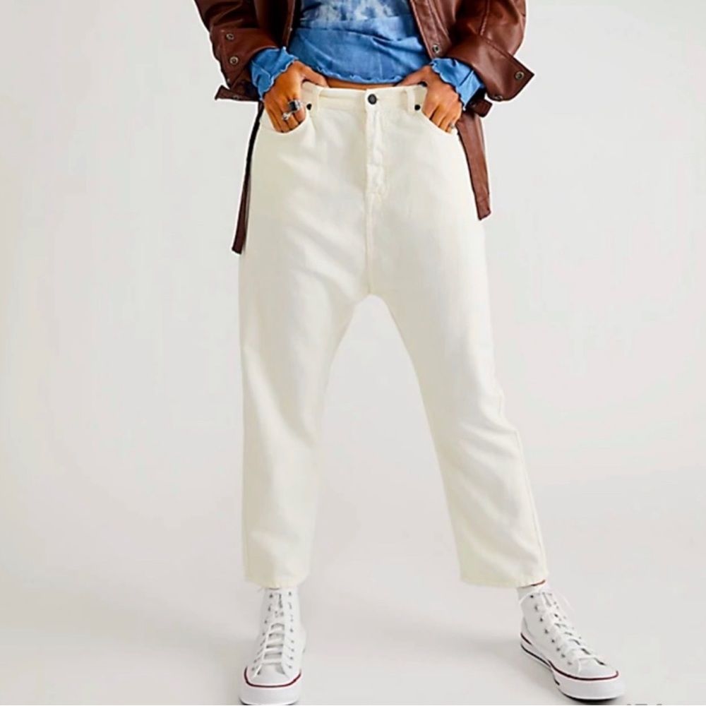 NWOT FREE PEOPLE x Sandrine Rose Snow White Straight Leg Jeans size 27